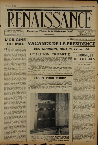 La Nouvelle Renaissance  N°86 (03 janv. 1947)